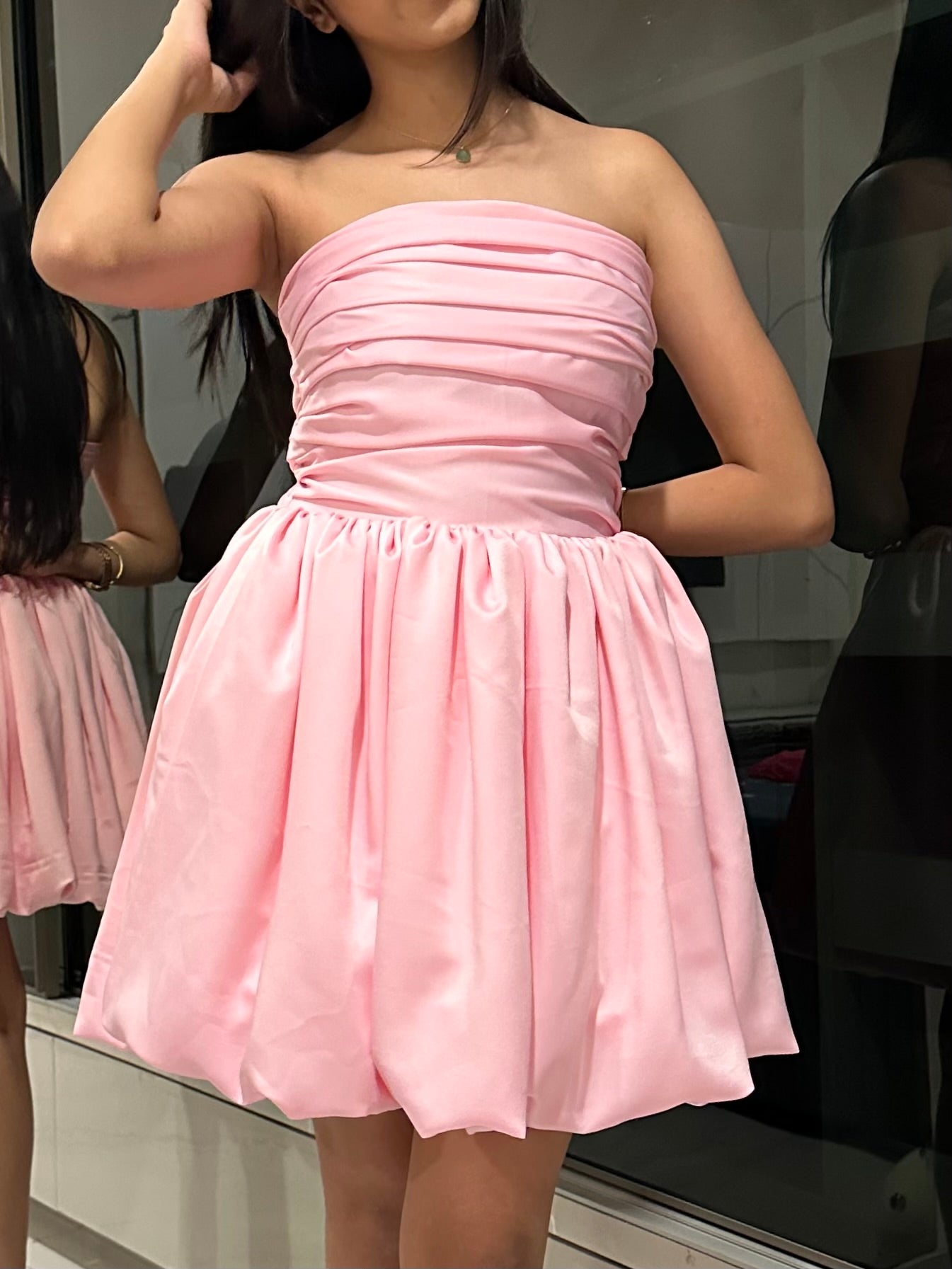 Satin Balloon Dress