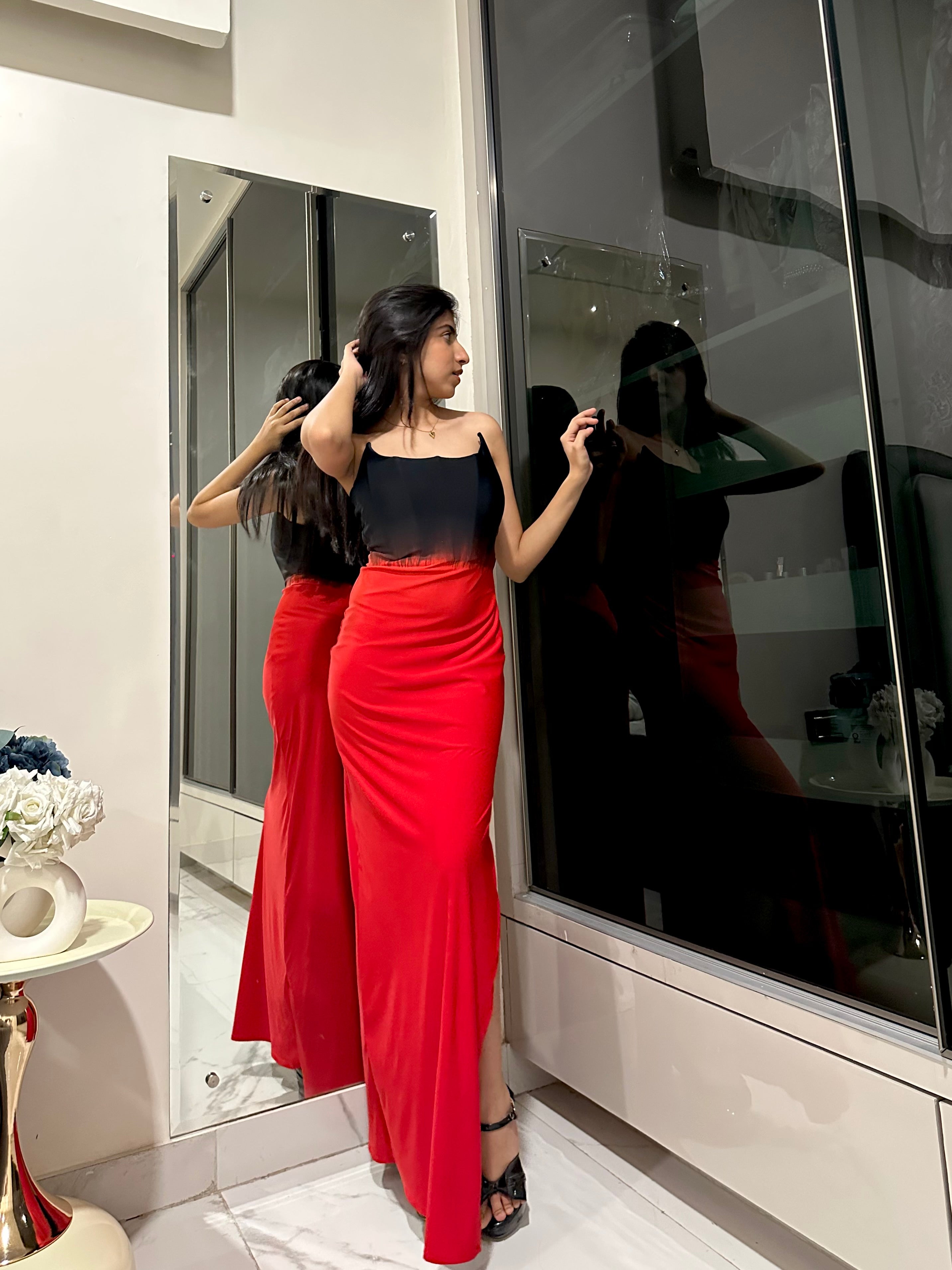 Black & Red Ombre Dress