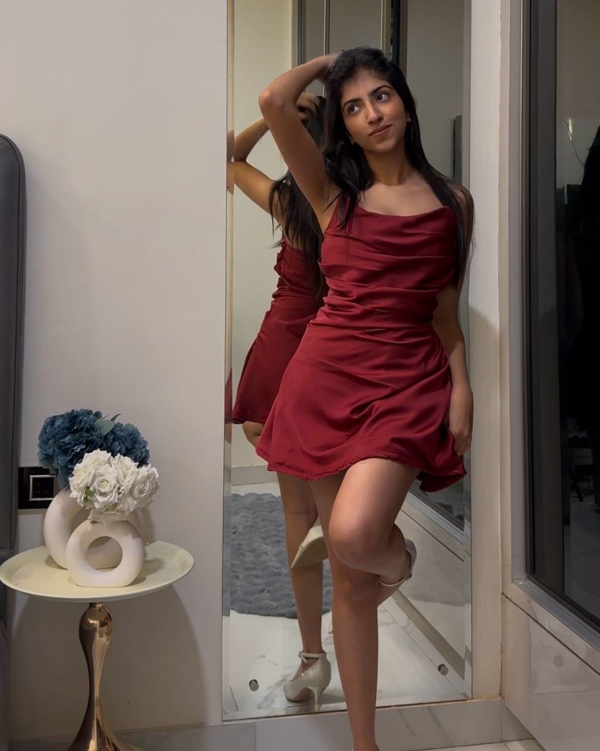 Short satin Dress