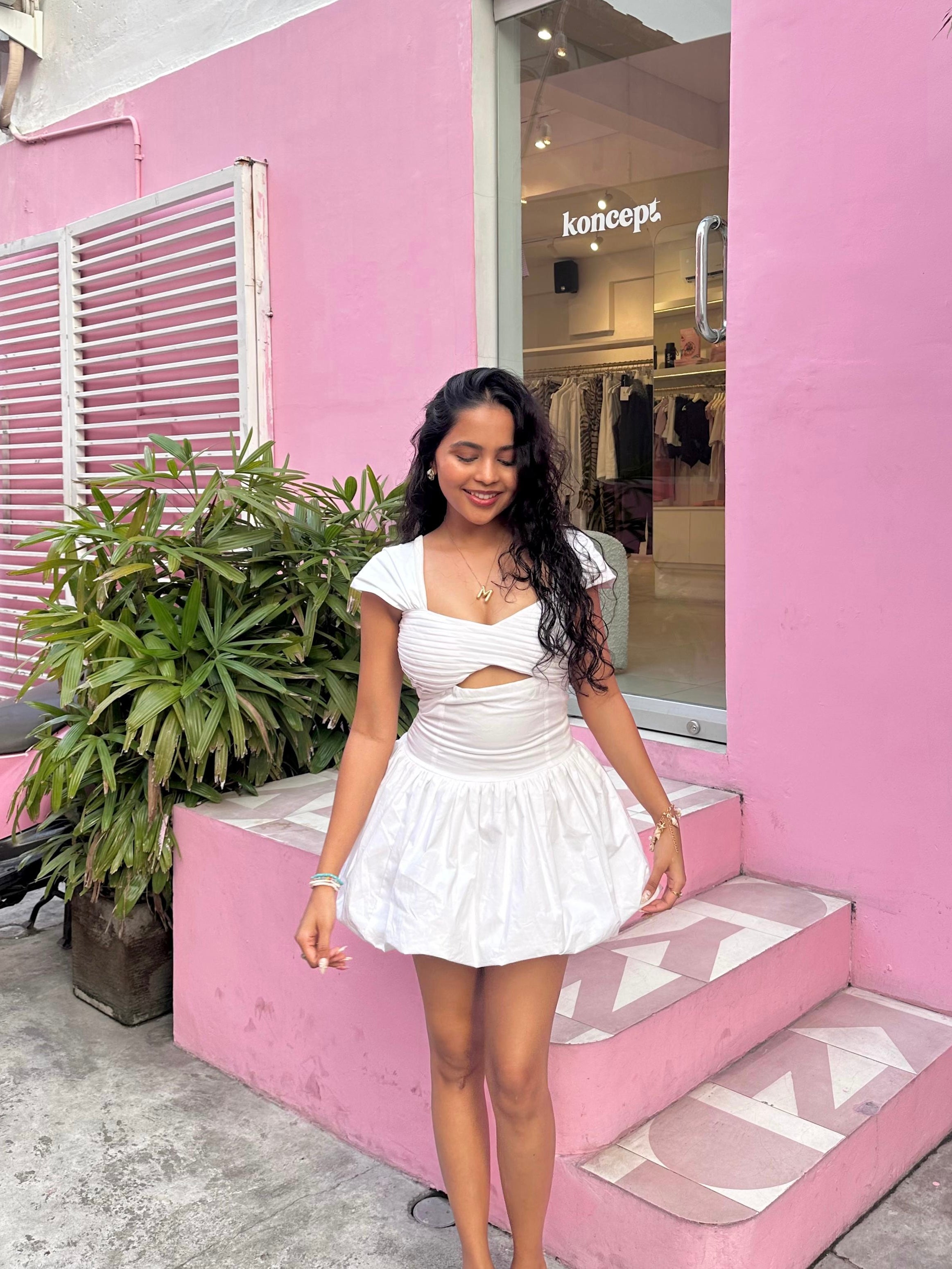 White Balloon Dress