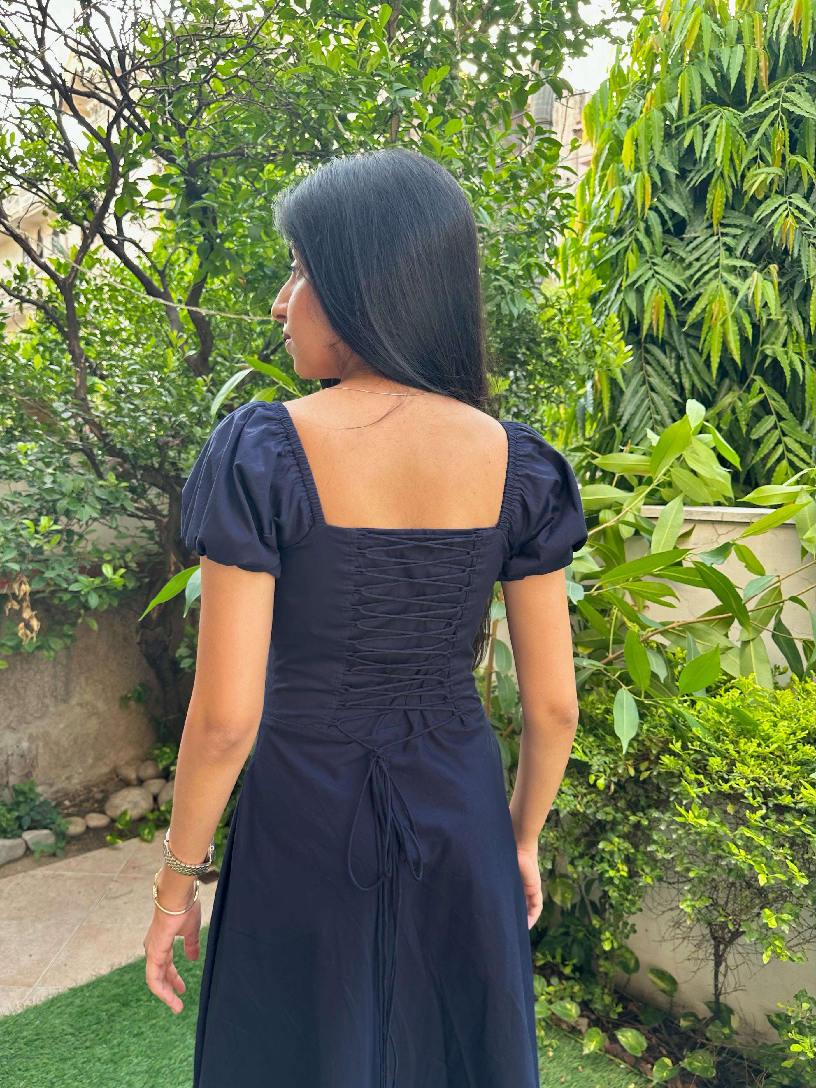 Cottage core puff sleeves dress