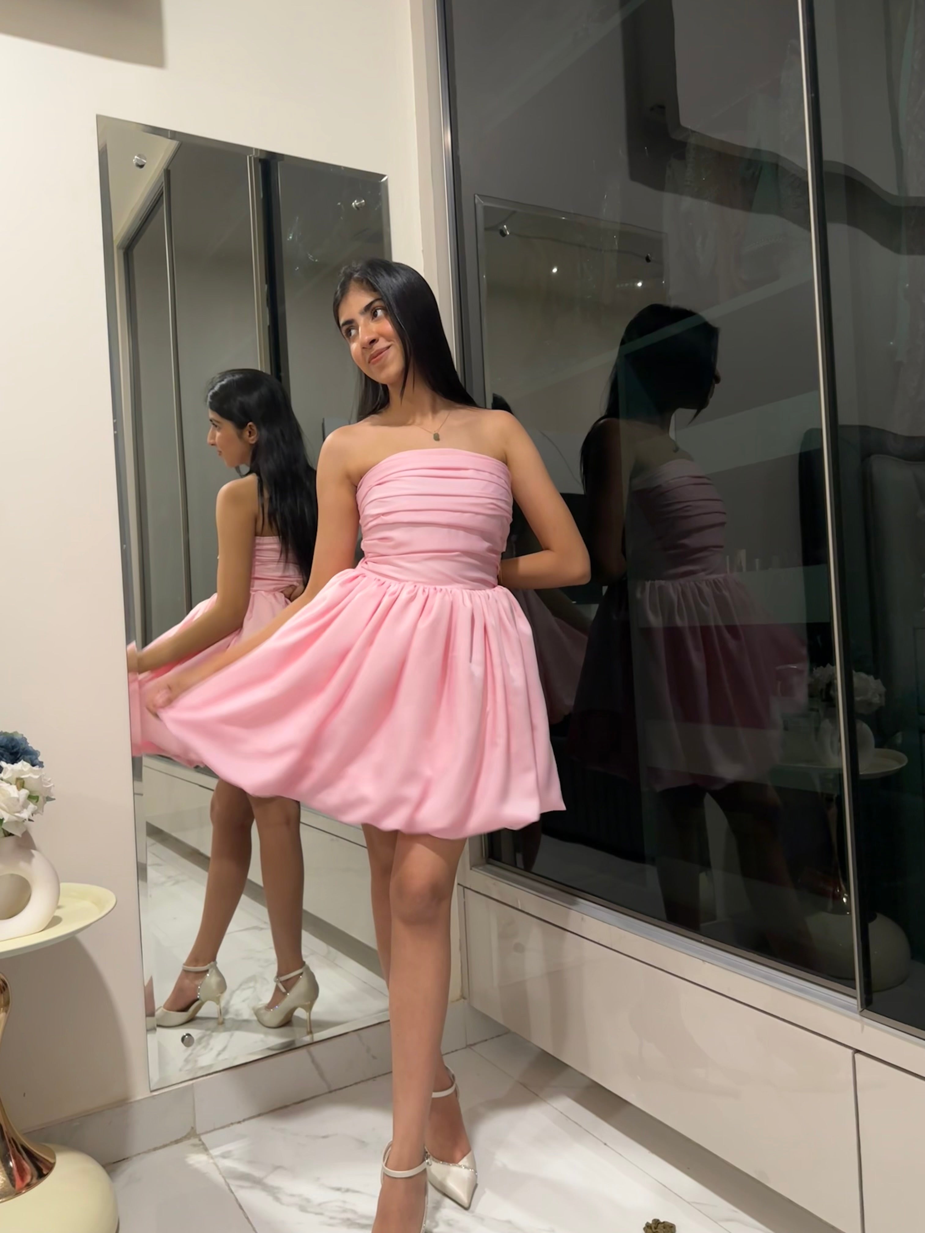 Satin Balloon Dress