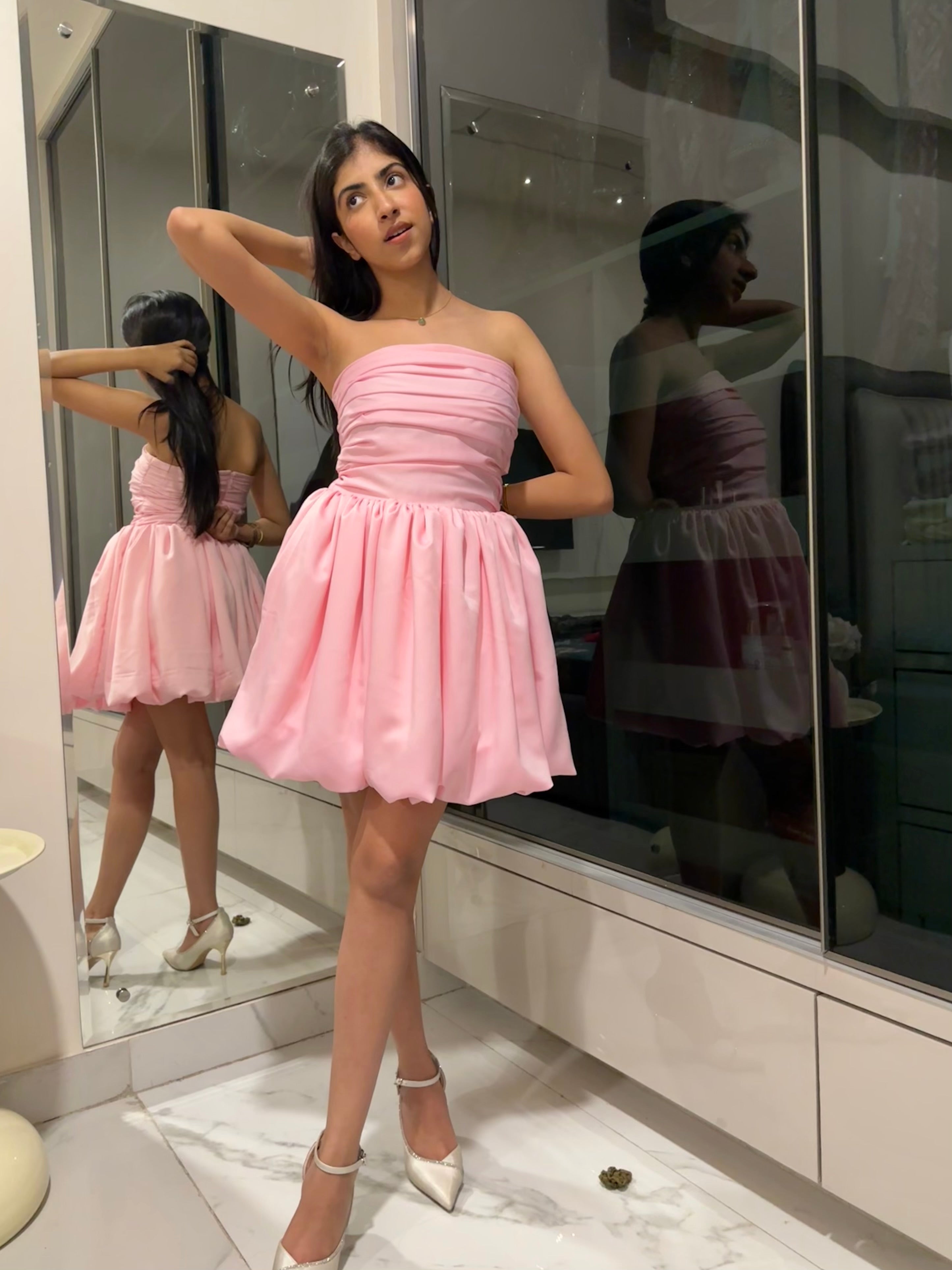 Satin Balloon Dress