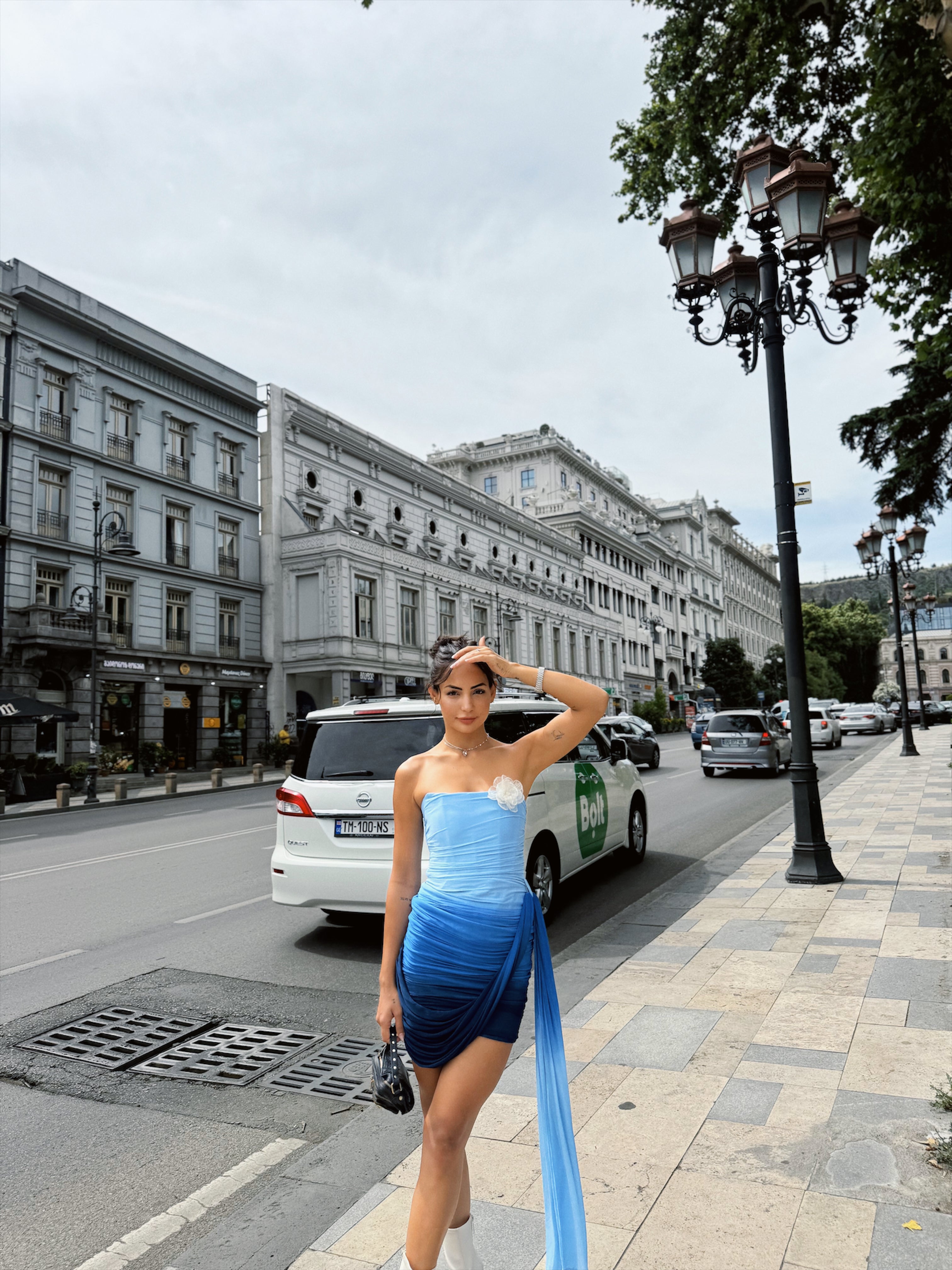 All-Fall Ombre Drape Dress