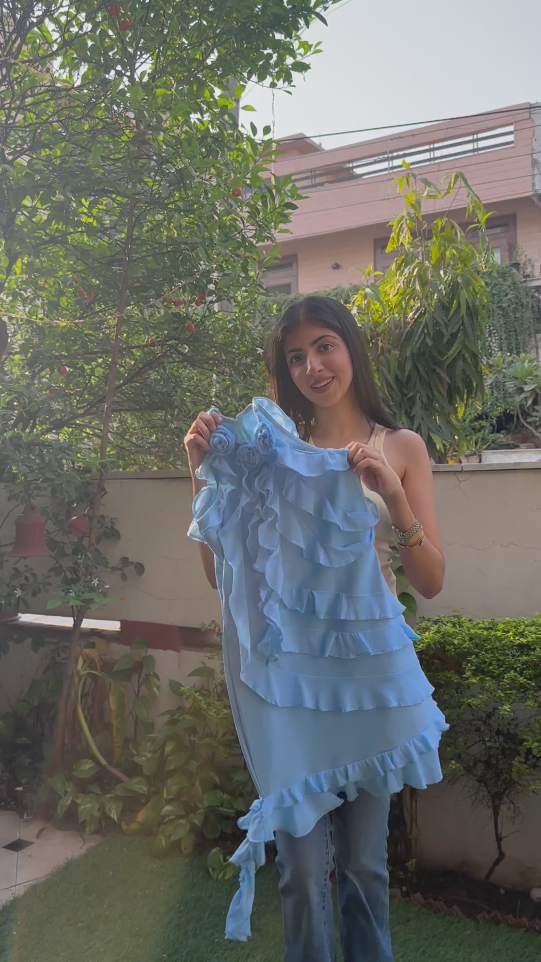 Load video: Breeze Blue Dress